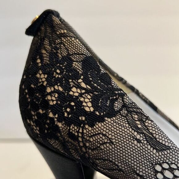 Stuart Weitzman Lillie Nude Luxe Lace Peep Toe Platform Heels Size 10 - Picture 10 of 16